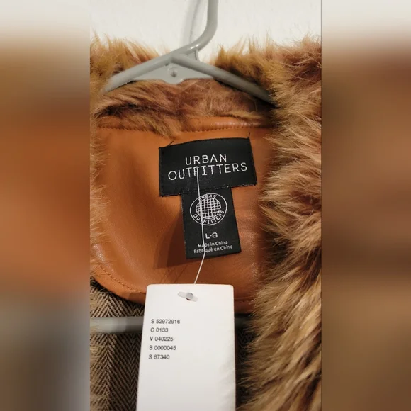 Urban Outfitters Jackets & Coats | Glam Faux Fur Faux Leather Brown Trench Coat - Picture 7 of 7